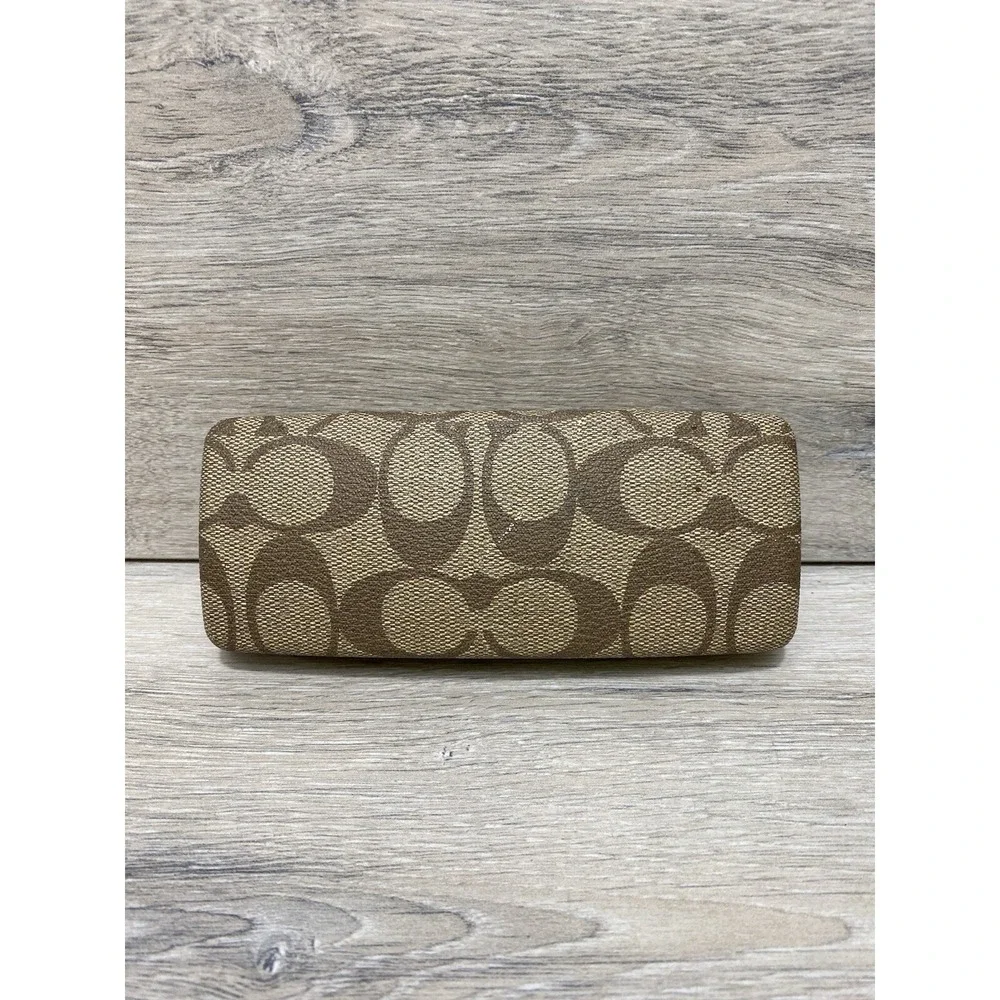 Coach Eye Glasses Case Sunglasses Hard Hinged Clam Shell With Logo Monogram